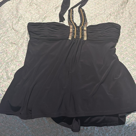 Cache beaded halter top blouse black Size XL - Picture 2 of 9